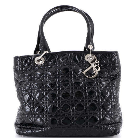Christian Dior Large Lady Dior Soft Tote Cannage Quilt Patent - Picture 1 of 6